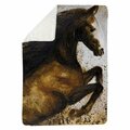 Begin Home Decor 60 x 80 in. Horse Rushing Into The Dust-Sherpa Fleece Blanket 5545-6080-AN91